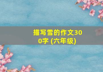 描写雪的作文300字 (六年级)